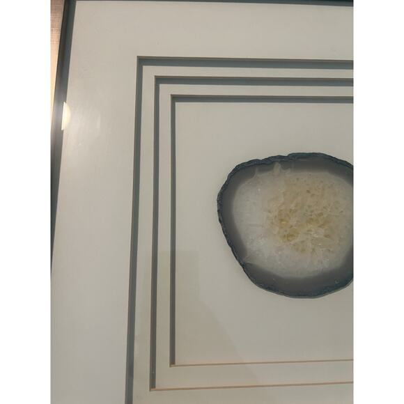 Crystal Stone Centered Wall Art Home Decor Gemstone Metal Frame Bedroom Living - Picture 9 of 9